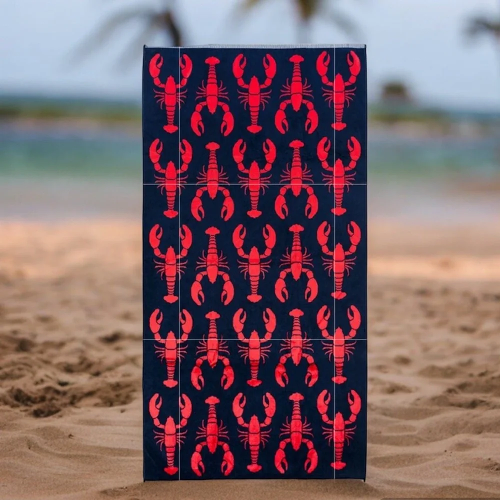🆕 Caro Home Chesapeake Lobster Beach Towel Oversized